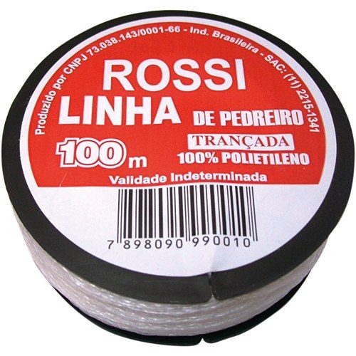 LINHA PEDREIRO NYLON 100MT TRANCADO BRANCO ROSSI