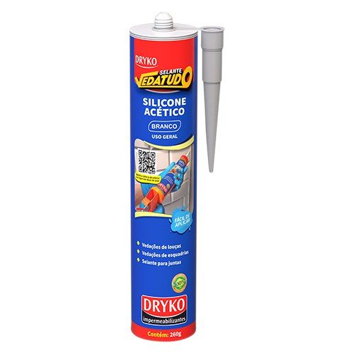 SILICONE ACETICO 260GR BRANCO DRYKO