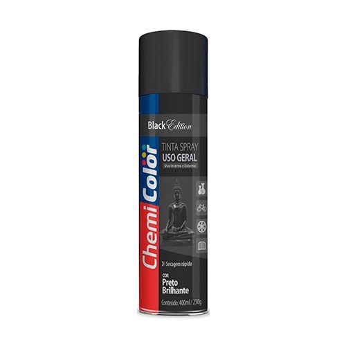 TINTA SPRAY 400ML PRETO SEMI BRILHANTE CHEMICOLOR