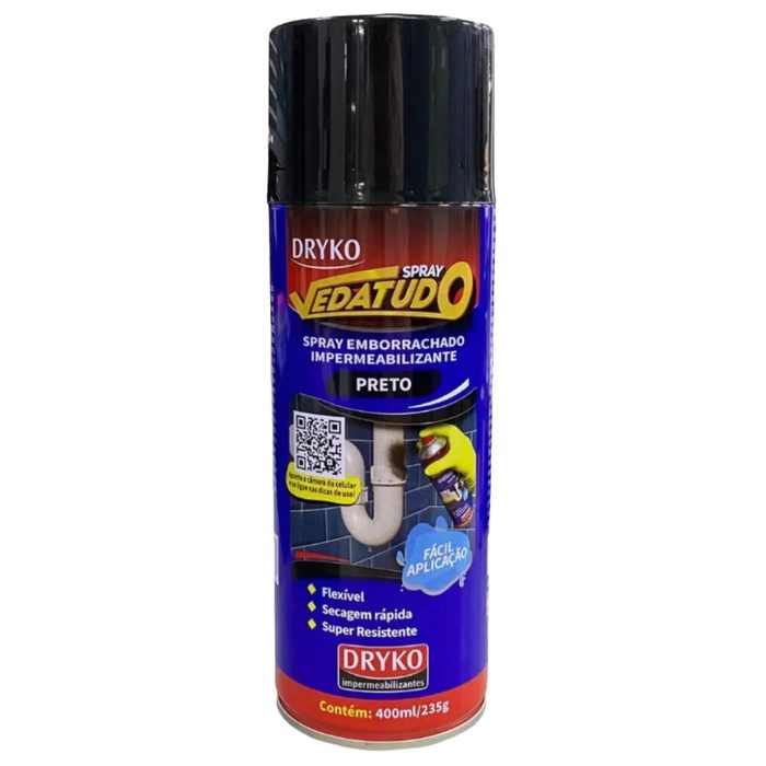 BORRACHA LIQUIDA SPRAY 400ML PRETO DRYKO