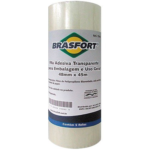 FITA EMBALAGEM TRANSPARENTE 48MM X 45MT BRASFORT