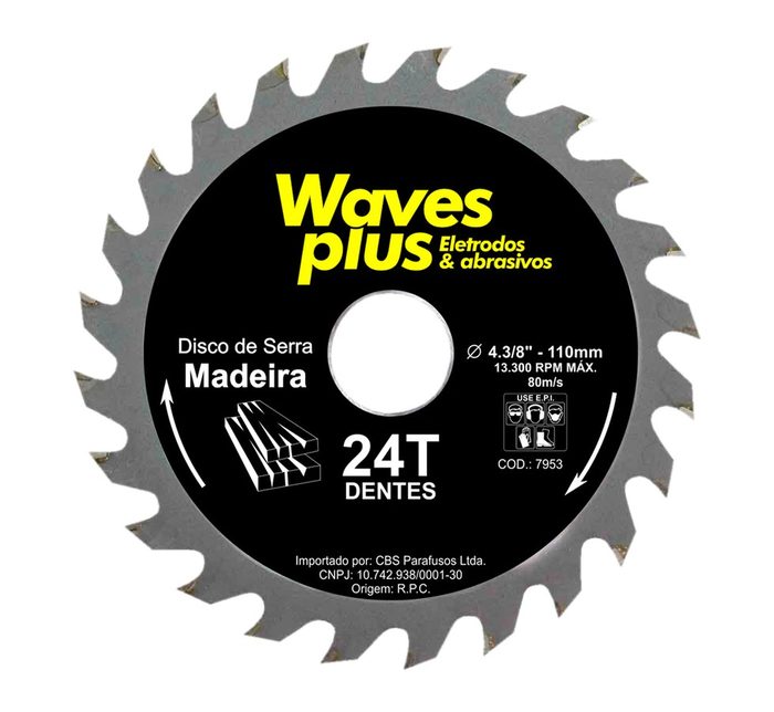 DISCO SERRA CIRCULAR WIDEA 4.3/8 X 1 24D WAVES